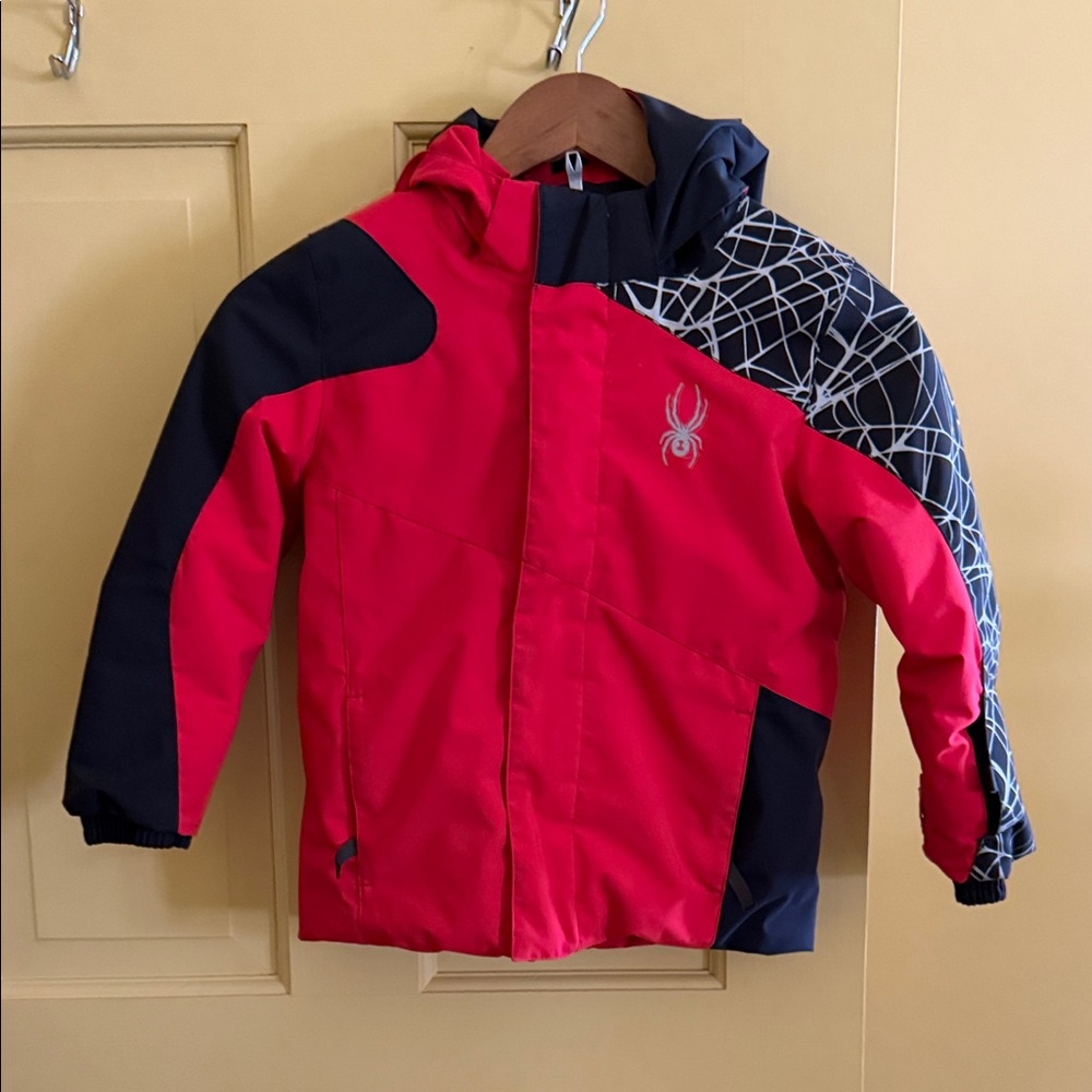 Spyder Kids Red and Navy Puffer Jacket